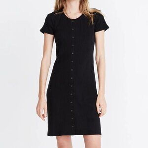 Madewell Button-Front Ribbed Mini Dress